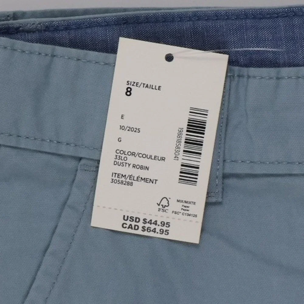 Gymboree Chino Pants Dusty Robin Blue Solid Size 8 Cotton NWT MSRP 44.95